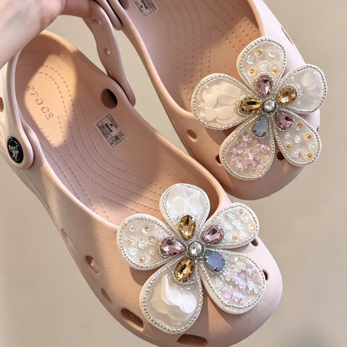 MKOP洞洞鞋配饰高级感鞋扣配件轻奢重工宝石鞋花适配Cross/Crocs