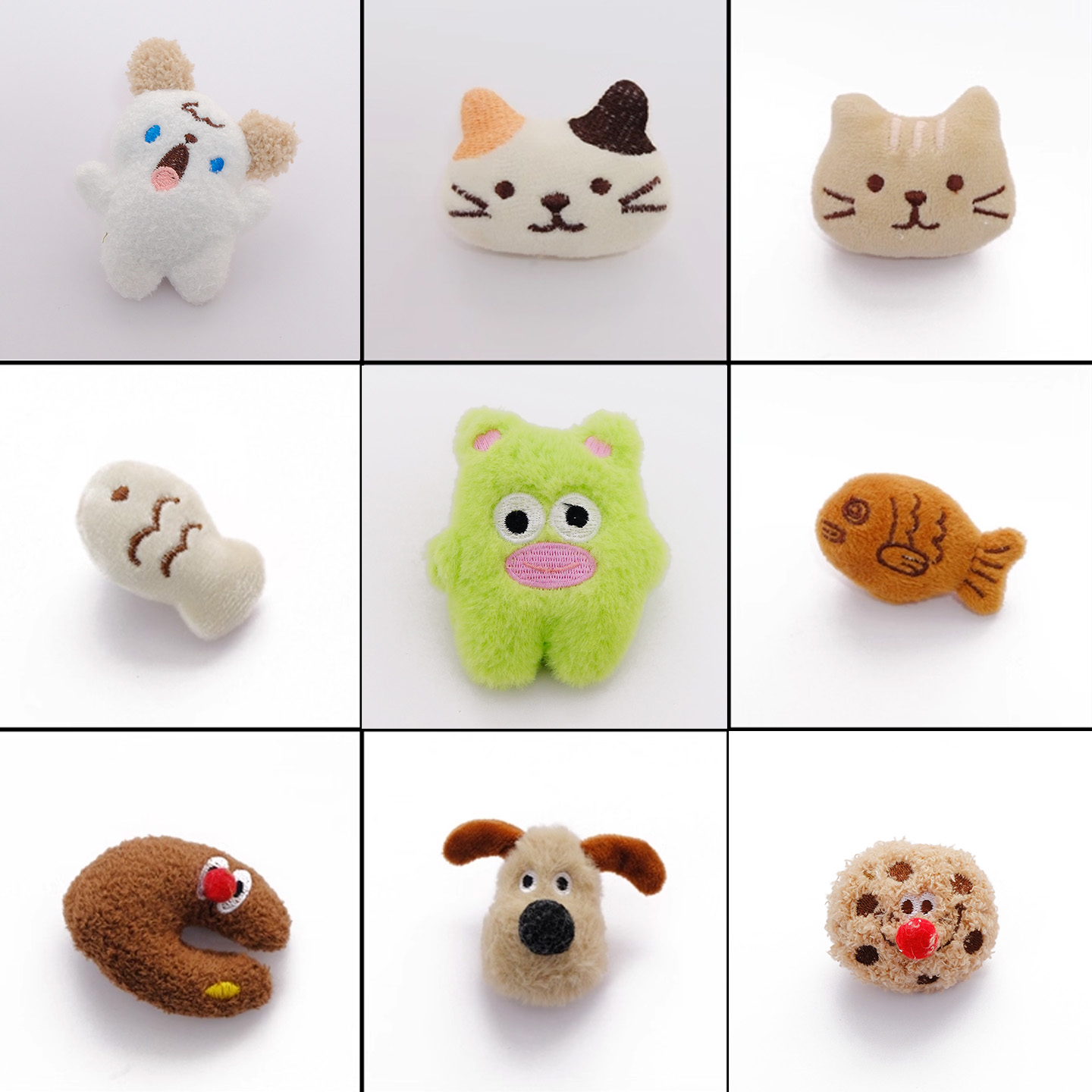 Mkop洞洞鞋配饰毛绒小鱼猫咪鞋花