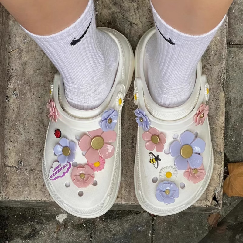 Mkop洞洞鞋配饰夏日之花套装鞋花