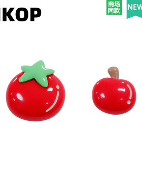 Mkop洞洞鞋高级配饰鞋扣可爱红色番茄鞋花装饰扣适配Cross/Crocs