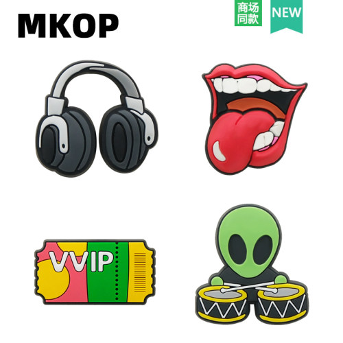 Mkop洞洞鞋配饰外星人耳机鞋花