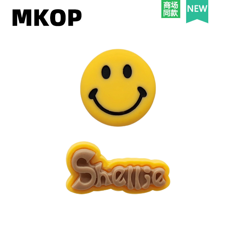 Mkop洞洞鞋配饰shellie笑脸鞋花