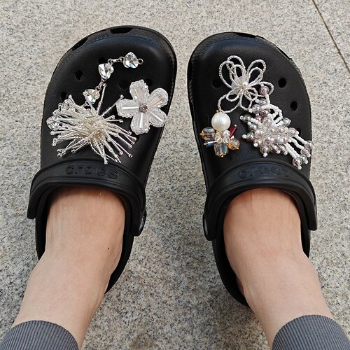 Mkop洞洞鞋配饰高级感鞋扣配件重工轻奢烟花鞋花适配Crocs/Cross