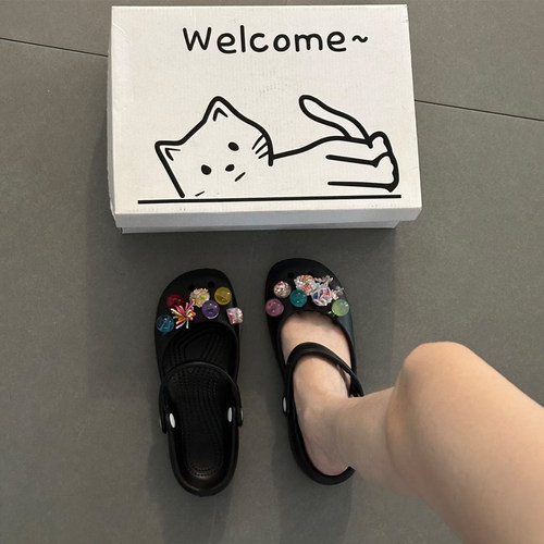 MKOP洞洞鞋配饰高级感鞋扣马卡龙多彩圆珠鞋花扣适配Cross/Crocs