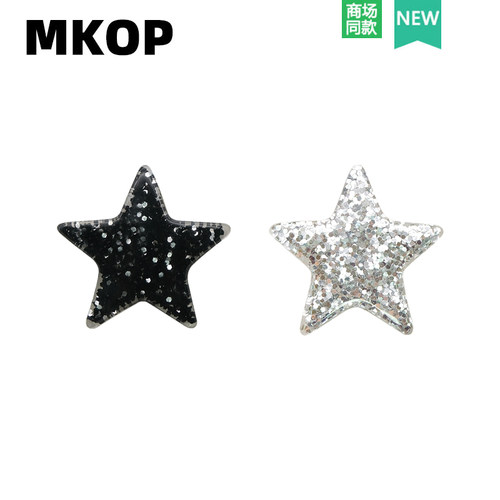 Mkop洞洞鞋配饰水晶五角星鞋花
