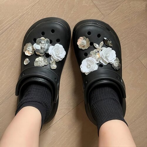 Mkop洞洞鞋配饰高级感diy鞋扣配件山本风鞋花卡扣适配Crocs/Cross