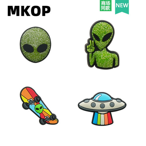 Mkop洞洞鞋配饰飞船外星人鞋花