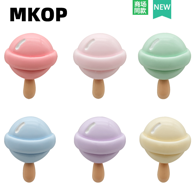 Mkop洞洞鞋配饰马卡龙棒棒糖鞋花