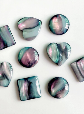 Mkop洞洞鞋配饰鞋扣配件复古仿贝爱心鞋花装饰扣适配Cross/Crocs