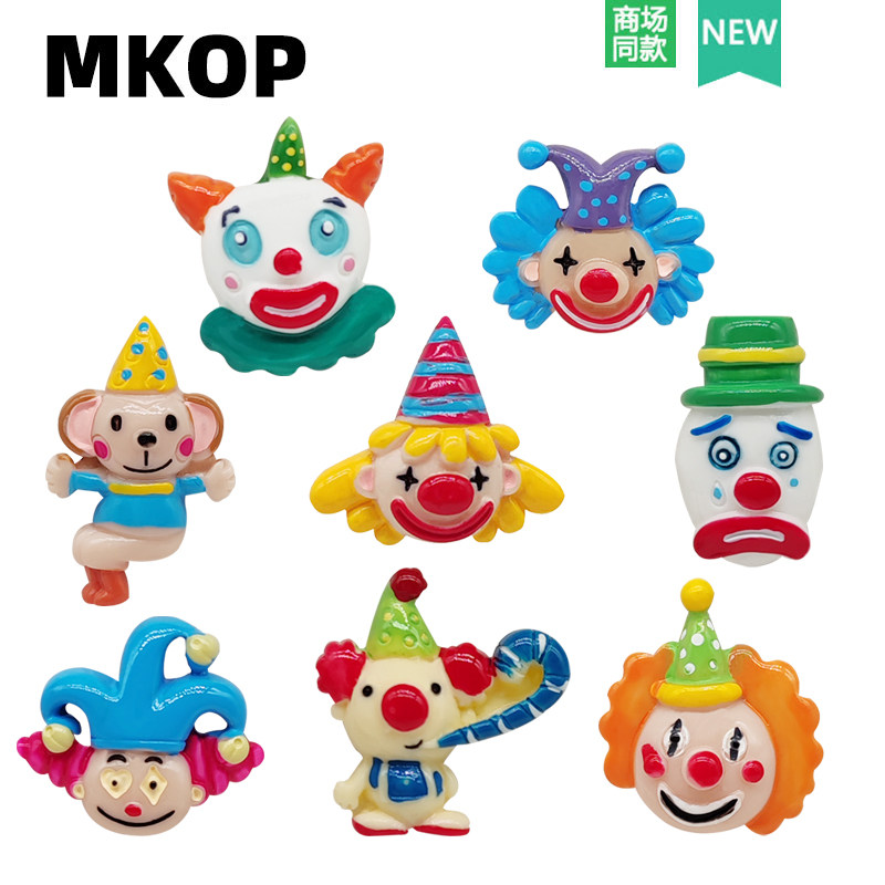 mkop洞洞鞋配饰diy鞋扣配件马戏团小丑鞋花装饰扣适配cross/crocs