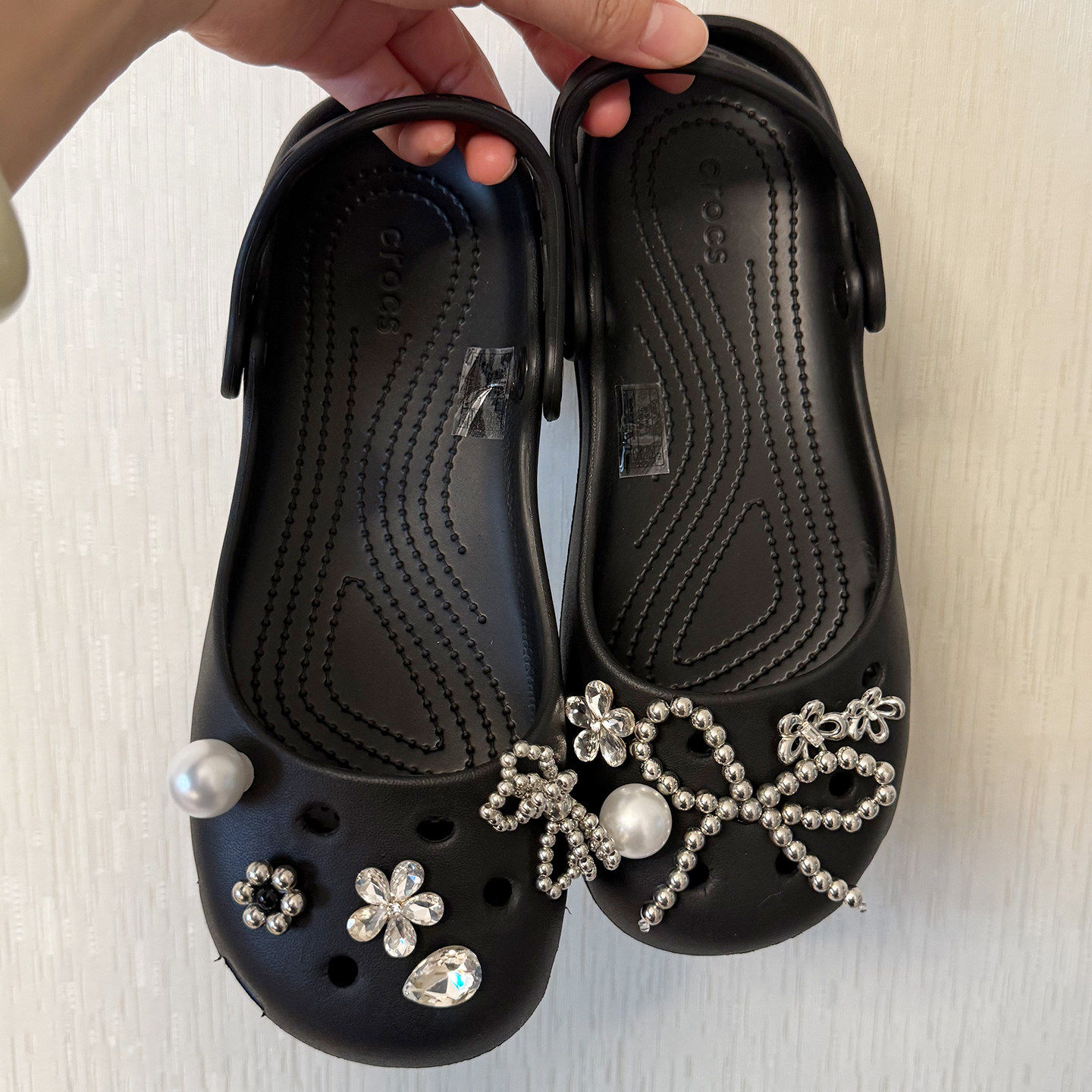 Mkop洞洞鞋配饰鞋扣配件蝴蝶结珍珠芭蕾舞鞋鞋花适配Crocs/Cross图片