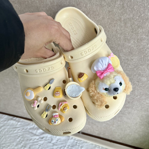 Mkop洞洞鞋配饰高级感diy鞋扣配件卡通厨师狗鞋花适配Crocs/Cross
