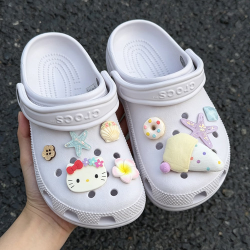 MKOP洞洞鞋配饰高级感鞋扣配件海边贝壳海星鞋花适配Cross/Crocs