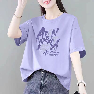 100%纯棉女士短袖t恤女休闲夏季