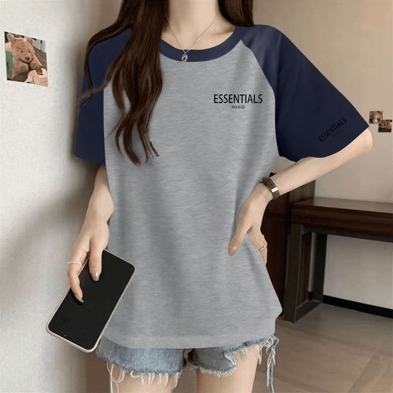 夏季纯棉女装插肩袖短袖圆领T恤时尚洋气韩版百搭宽松显瘦ins上衣,女装/女士精品,T恤,淘宝优惠券,粉丝福利购,淘宝优惠卷