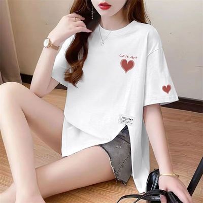 圆领短袖纯棉t恤尚新款ins风