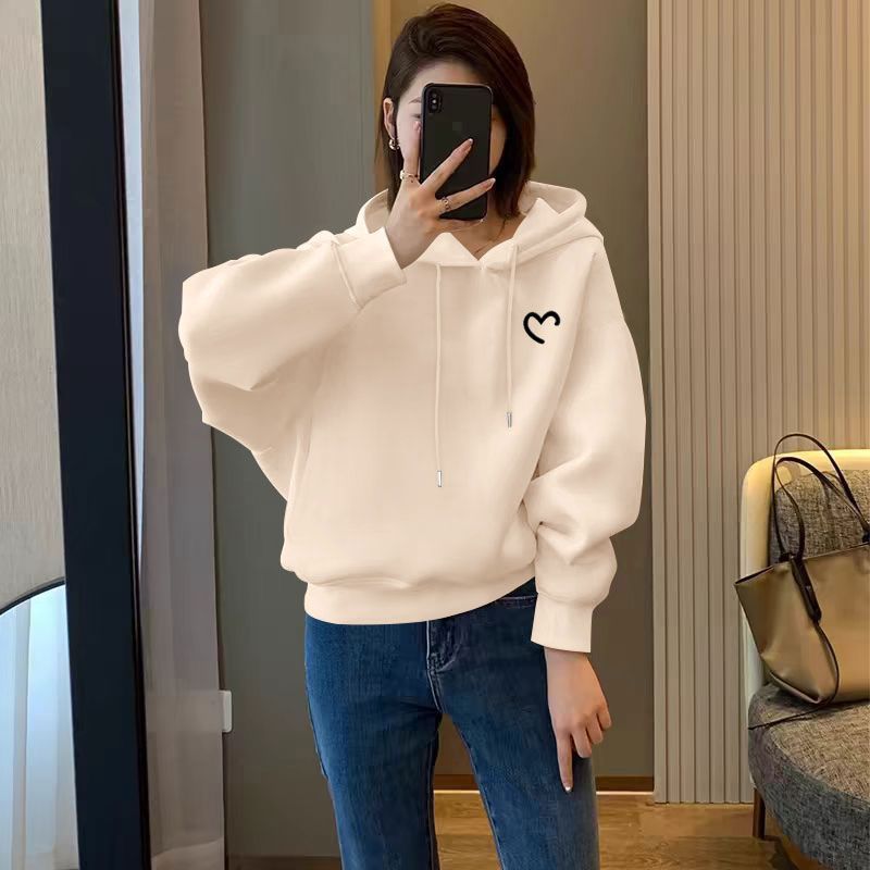 银狐绒加绒加厚短款连帽卫衣女