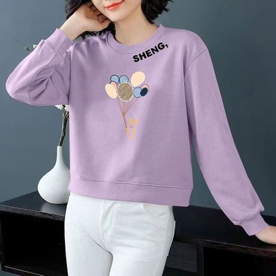 春秋新款纯棉短款卫衣女韩版宽松显瘦百搭印花减龄矮个子高腰外套