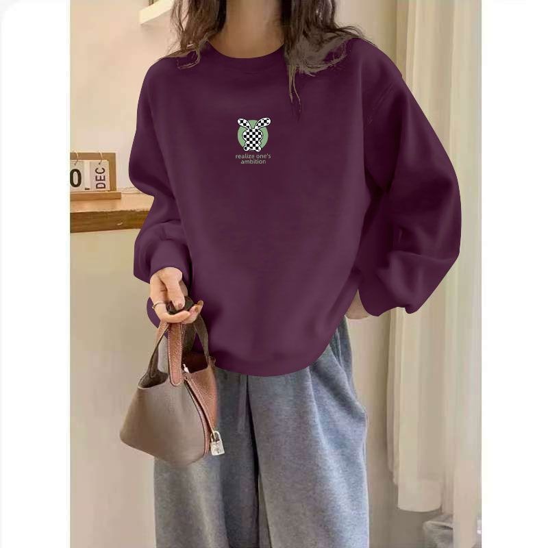 女士纯棉长袖套头卫衣时尚洋气