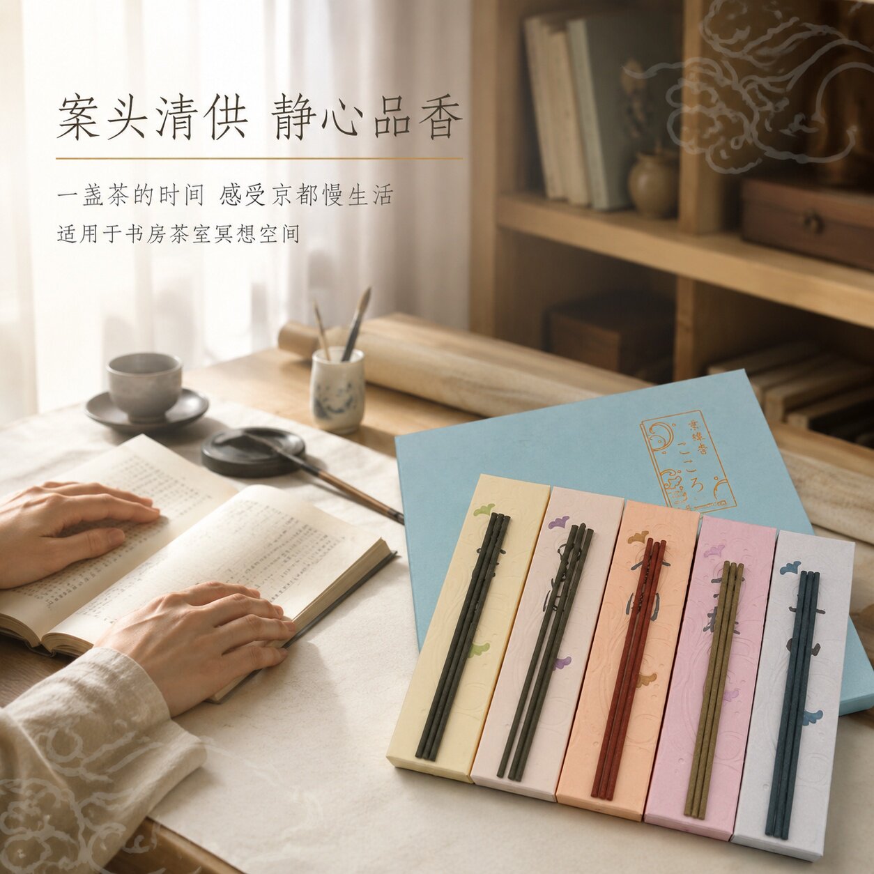 日本松荣堂 京线香系列 苔园/金阁/京樱/暮色/朦胧 3味5味套装