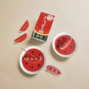 日本龟山 夏日限定 西瓜线香底座套装净化空气舒缓精神短寸清爽