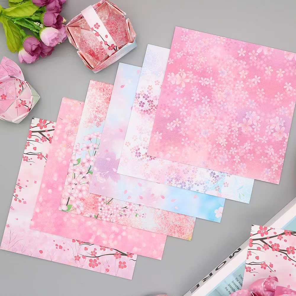 15厘米手工紙折紙正方形櫻花粉