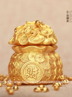 创意发财钱袋摆件汽车中控台