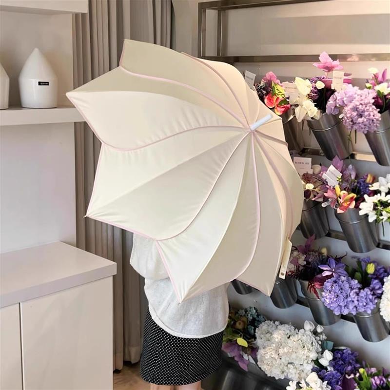 花瓣雨伞晴雨两用长柄学生女2025新款高颜值防晒紫外线风遮太厂家