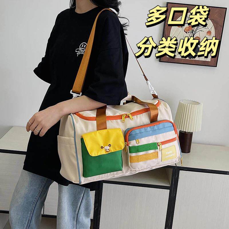 住院收纳包撞色斜挎运动健身包大容量旅游手提行李包时尚旅厂家
