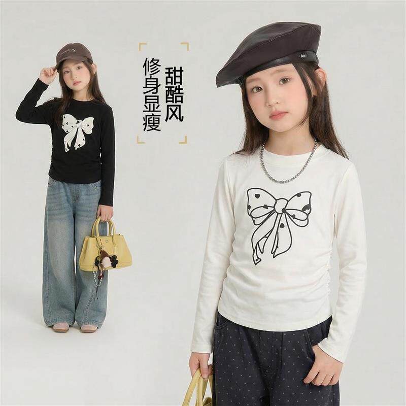女童春季打底衫薄款2026新款中小童洋气弹力修身内搭长袖t恤厂家
