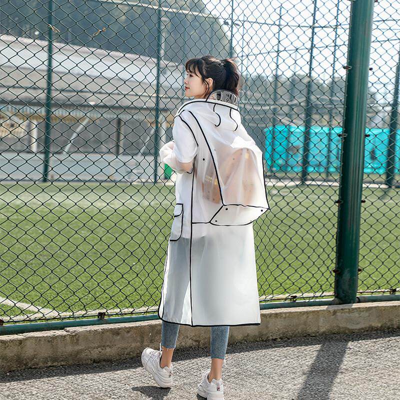 时尚透明雨衣成人男女儿童带书包位雨披EVA材质单人户外徒步厂家