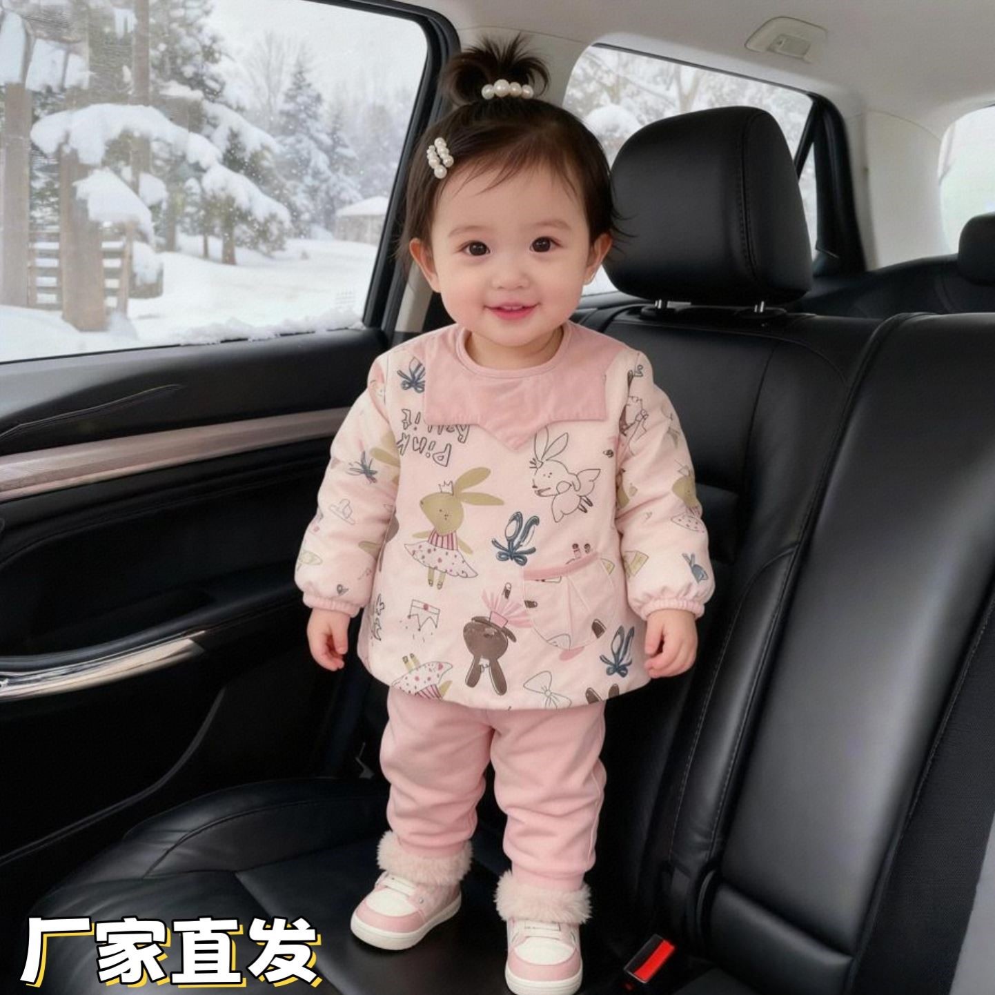 女宝宝罩衣冬外穿洋气加厚