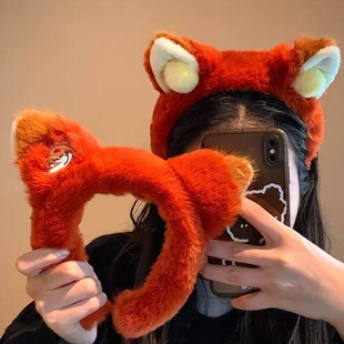 疯狂动物城发箍尼克狐狸毛绒耳朵派对装 扮乐园拍照头箍头饰发饰