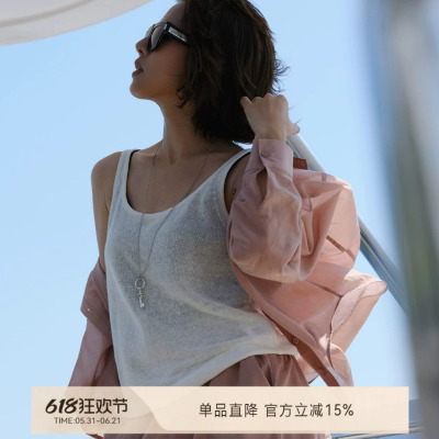 魏老板100%汉麻肌理针织背心女