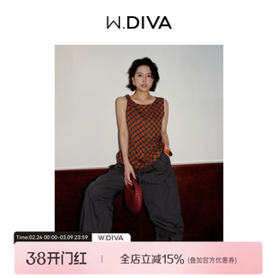 魏老板【花墟】艺术感舒适优雅宽松扭结几何印花背心女51T111716