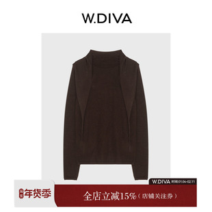 【灰灰草】100绵羊毛毛衫显瘦三角巾长袖慵懒风女装53Z182429