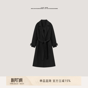 周五 100%阿拉善白山羊绒大衣配本布腰带 00上新 时光
