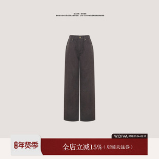 W.Diva【现货】BC羊毛牛仔秋冬加绒加厚直筒休闲牛仔裤