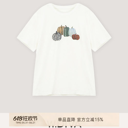 时尚棉印花短袖上衣女
