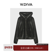 休闲温润亮泽慵懒风53C282769 暮绒 不倒绒连帽套装