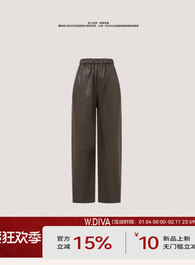 【超模皮裤】秋冬新款英国进口全植鞣弹力羊皮裤54K033302