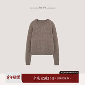 W.Diva 现货 桑蚕丝山羊绒夹花纱复古保暖圆领心动毛衣