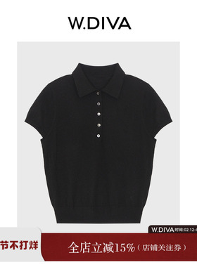 【雅调】极细120ss毛条超细羊毛POLO翻领短袖针织衫52Z022571