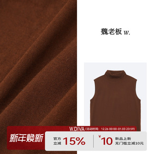 针织衫 100扬子绵羊毛品质高领背心无袖 3Z1524043 迷迭香 W.Diva