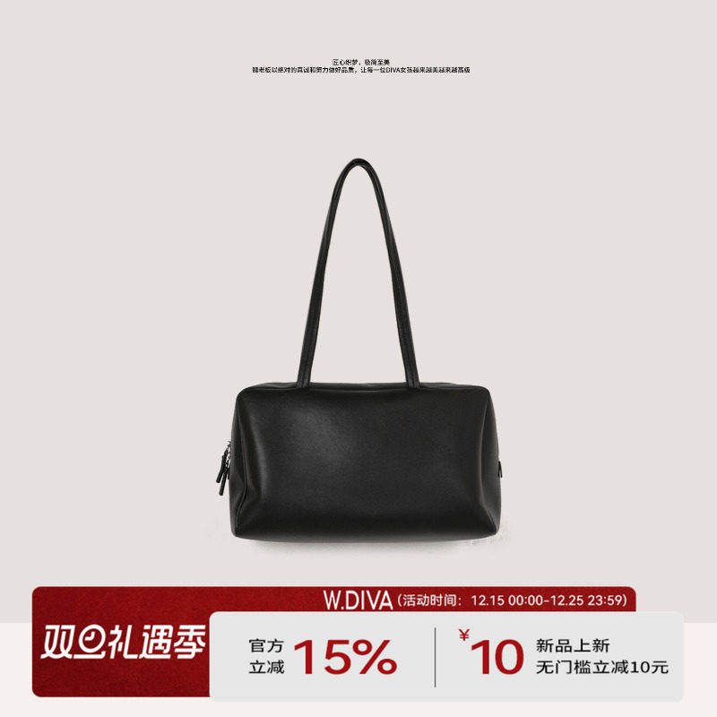 【黑色时尚】ROW风实用主义高级羊皮托特包保龄球包 50B073329