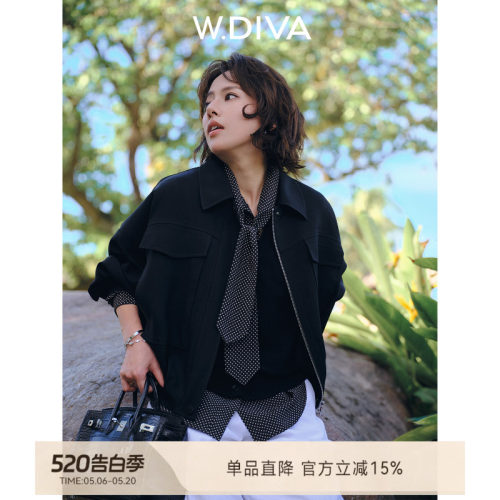 W.Diva【风度】廓形收腰蚕丝醋酸风衣外套腰带DWASGL0799魏老板