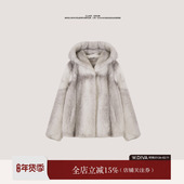 银十字 芬兰进口皇冠级银十字连帽水貂皮草外套54C153212