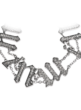 showdigu水钻字母项链