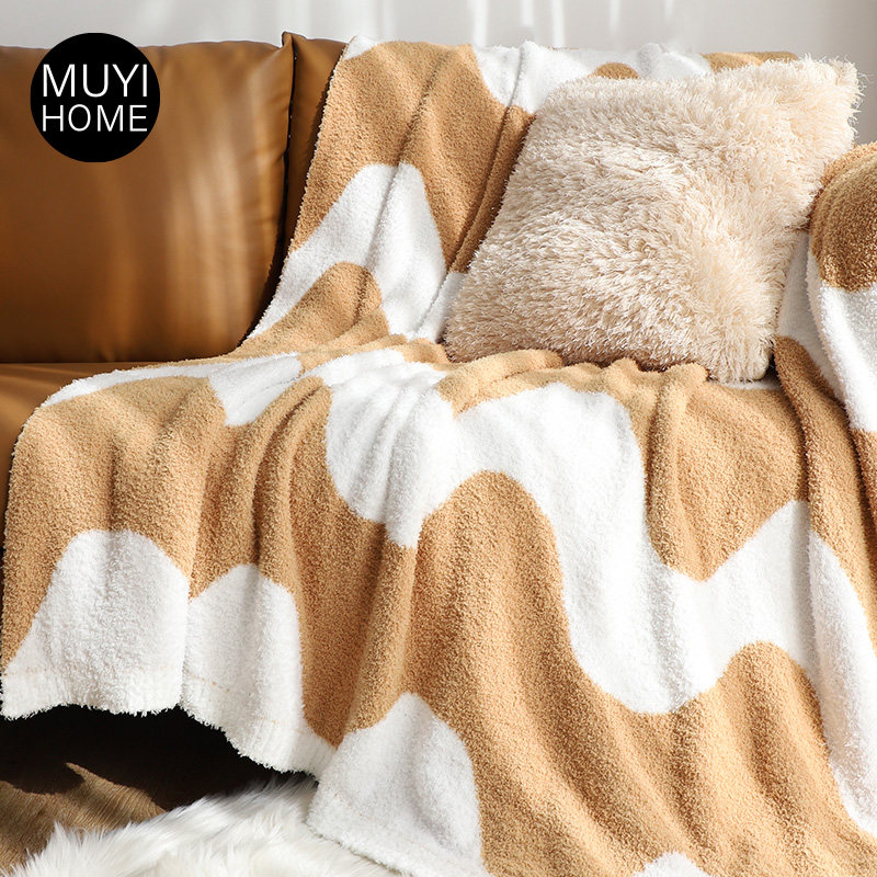 MUYI HOME大波浪休闲毯秋冬保暖加绒加厚盖毯沙发毯床尾毯子毛毯,床上用品,休闲毯/毛毯/绒毯,淘宝优惠券,粉丝福利购,淘宝优惠卷