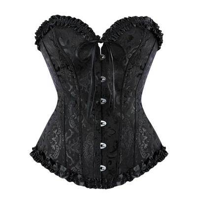 Sweetheart Corset Top for Women Sleeveless Floral Print Blac